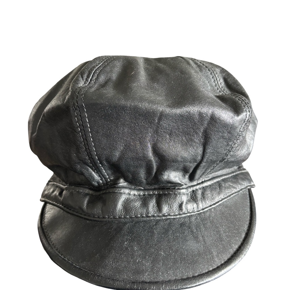 GENUINE LEATHER NEWSBOY CAP